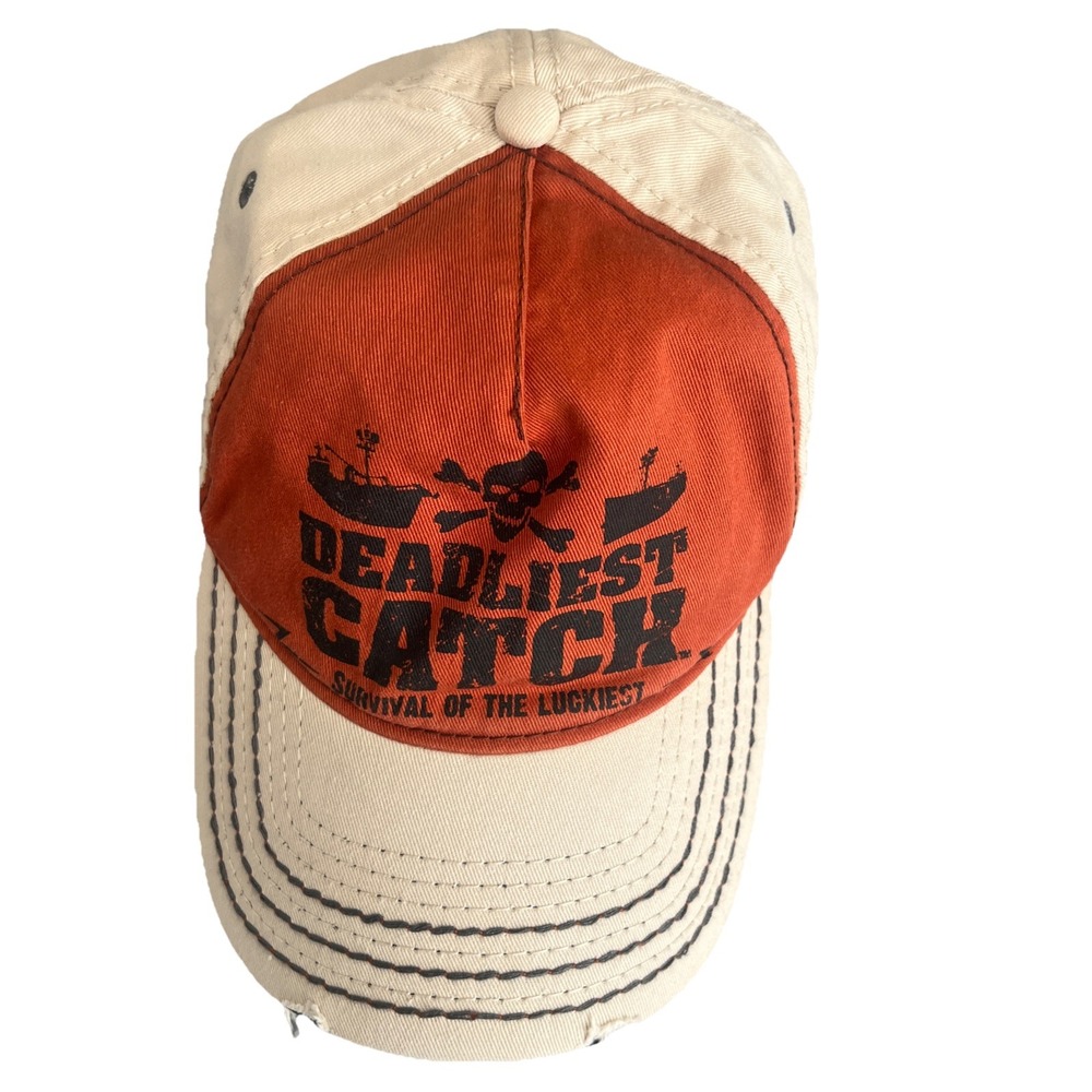 Deadliest Catch Strapback Baseball Hat Cap Survival Of‎ The Luckiest 2010 Crab